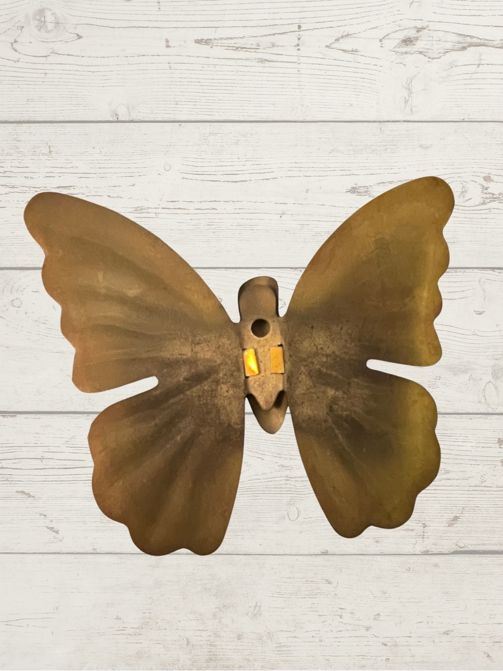 Vintage Brass Butterfly Wall Hanging Art Set of 3 Flame Treated 70s MCM Decor - Picture 6 of 11